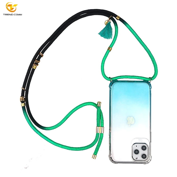 For iPhone Gradient Custom DIY Case Lanyard Phone Cases With Necklace, Black, peach pink, red, dark green, blue-red
For iPhone Gradient Custom DIY Case Lanyard Phone Cases With Necklace, Black, peach pink, red, dark green, blue-red