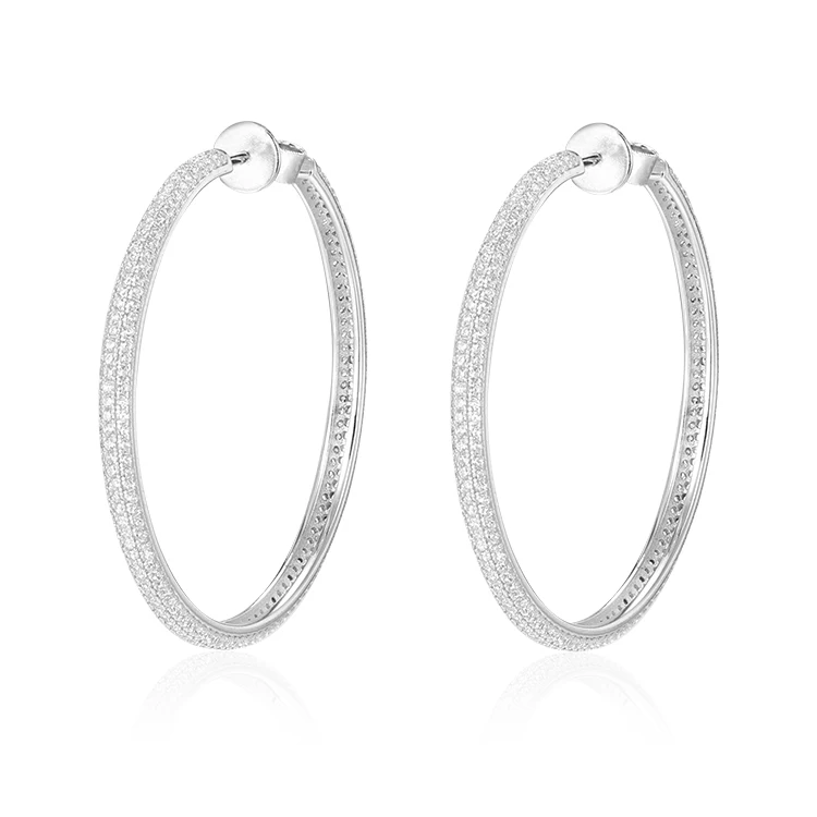 Customize DIY Luxury Jewelry 925 Sterling Silver Rhodium Plated Earrings White Round Women Hoop Earrings
Customize DIY Luxury Jewelry 925 Sterling Silver Rhodium Plated Earrings White Round Women Hoop Earrings