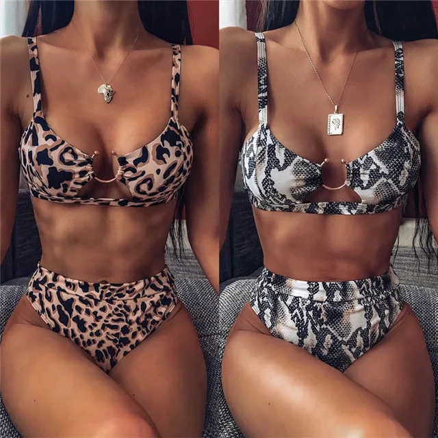 2021 New Swimsuit Leopard Print Snakeskin Bikini Ladies Split High Waist Swimwear, Picture showed
2021 New Swimsuit Leopard Print Snakeskin Bikini Ladies Split High Waist Swimwear, Picture showed