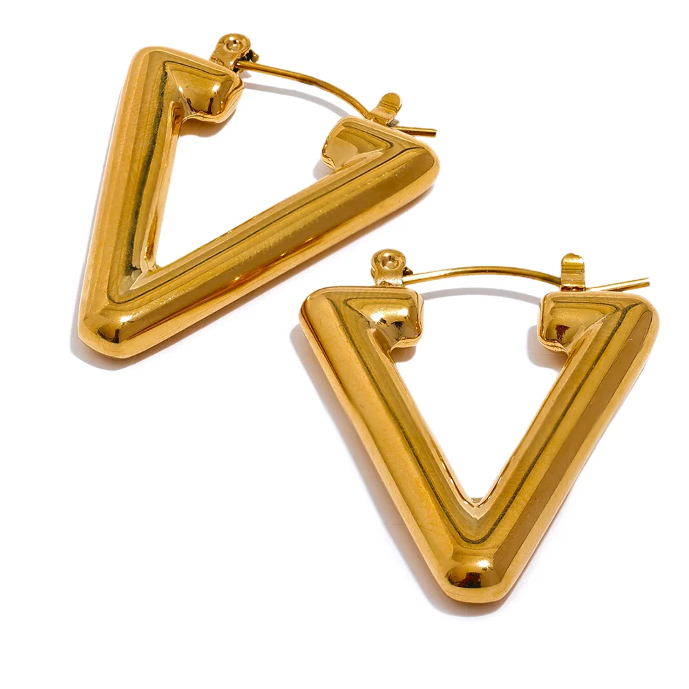 JINYOU 1705 Minimalist Stainless Steel Triangle Hollow Hoop Earrings Waterproof 18K Plated Metal Daily Fashion Statement Jewelry
JINYOU 1705 Minimalist Stainless Steel Triangle Hollow Hoop Earrings Waterproof 18K Plated Metal Daily Fashion Statement Jewelry