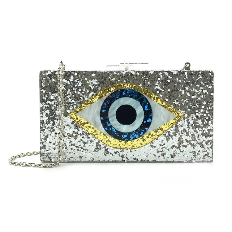 custom lady acrylic clutch evening party eye bag for women