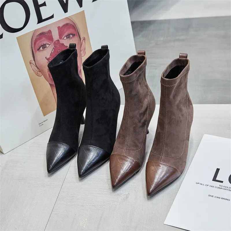 New Arrivals Fashion Womens Suede Ankle Boots Point Toe Stiletto Heels Genuine Leather Ankle Boots for Ladies
New Arrivals Fashion Womens Suede Ankle Boots Point Toe Stiletto Heels Genuine Leather Ankle Boots for Ladies