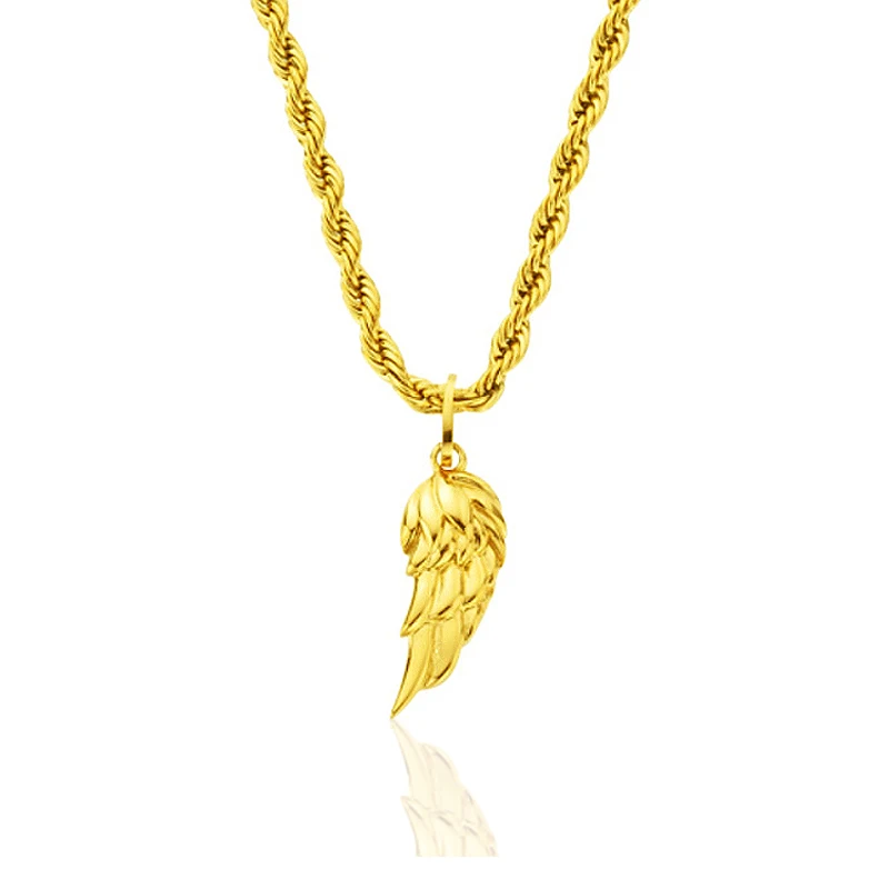 Hot selling angel wing pendant stainless steel 18k gold plated feather charm hiphops women men angel wing necklace
Hot selling angel wing pendant stainless steel 18k gold plated feather charm hiphops women men angel wing necklace