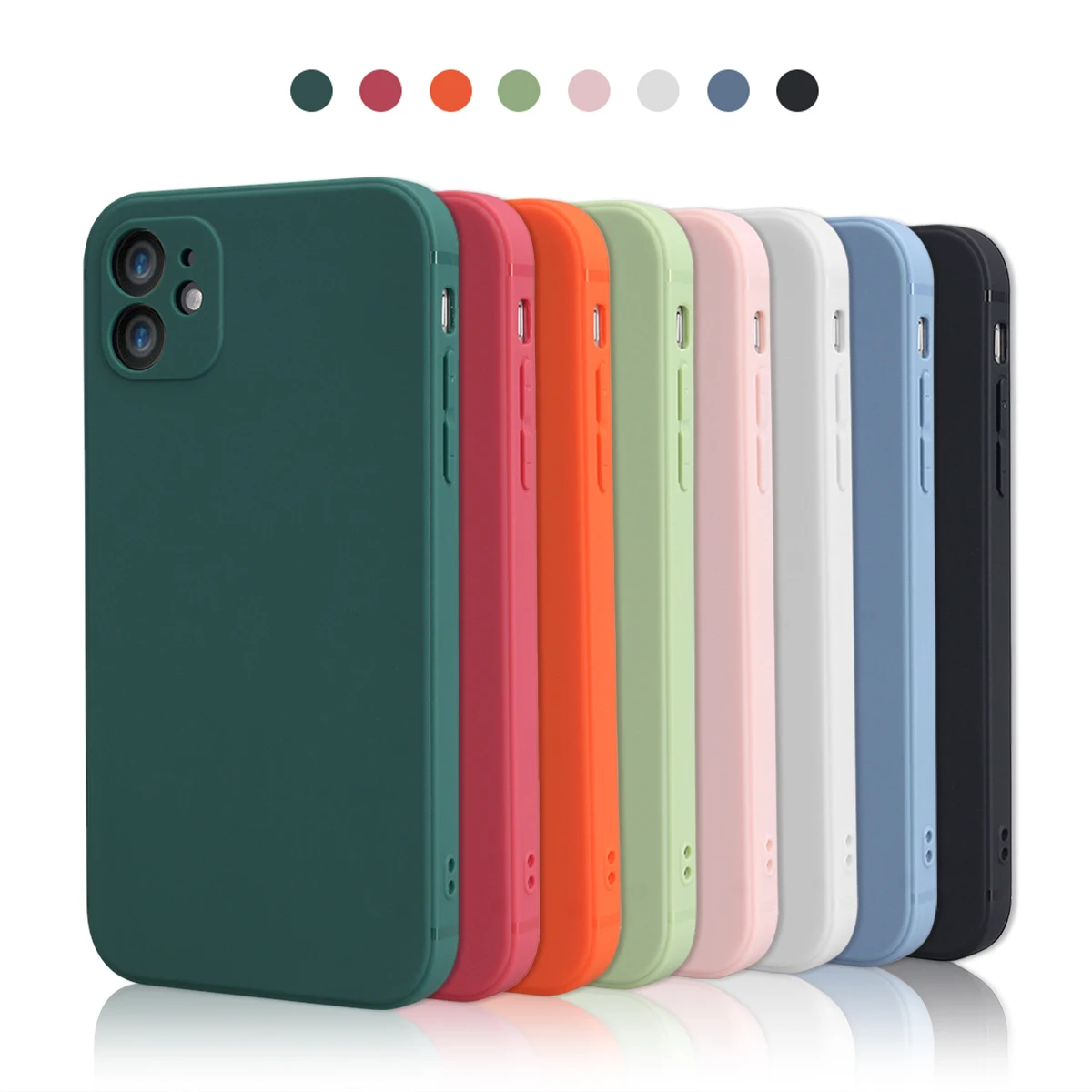New design luxury Matte square phone case for iphone 12 11 case XR 11pro xs max midnight green Soft silicone tpu mobile cover, 7colors
New design luxury Matte square phone case for iphone 12 11 case XR 11pro xs max midnight green Soft silicone tpu mobile cover, 7colors