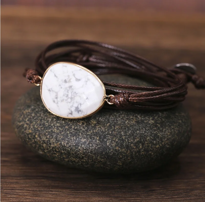 Wrap Bracelet Natural StoneWhite-Turquoises Boho Friendship Bracelet for men and women Statement Bracelet Gifts Dropshipping
Wrap Bracelet Natural StoneWhite-Turquoises Boho Friendship Bracelet for men and women Statement Bracelet Gifts Dropshipping
