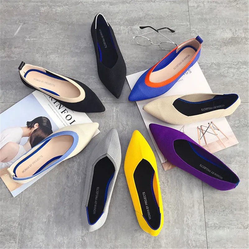 2020 Women's Flat Ballet Shoes Breathable Knit Pointed Shoes Moccasin Mixed Color Women's Soft Shoes Women, Picture shown
2020 Women's Flat Ballet Shoes Breathable Knit Pointed Shoes Moccasin Mixed Color Women's Soft Shoes Women, Picture shown