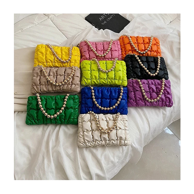 2022 New Chain Beaded Small Clutch PU Leather Padded Crossbody Shoulder Bag for Women Fashion Brand Pleated Handbags and Purses
2022 New Chain Beaded Small Clutch PU Leather Padded Crossbody Shoulder Bag for Women Fashion Brand Pleated Handbags and Purses