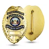 Wholesale 3D name clip pin badge silver eagle shield shape security emergency medical metal custom badges