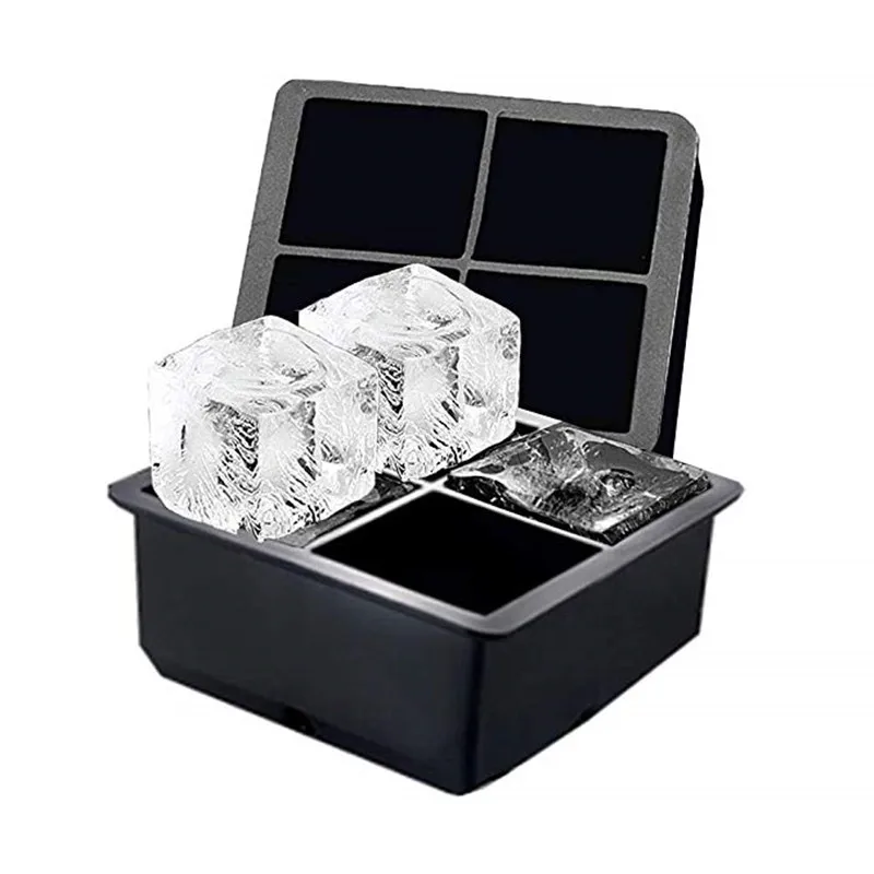 JTOMEI BPA Free Food Grade 4 Cavity Large Square Shape Premium Silicone Ice Cube Tray Mold with Lid, Black
JTOMEI BPA Free Food Grade 4 Cavity Large Square Shape Premium Silicone Ice Cube Tray Mold with Lid, Black