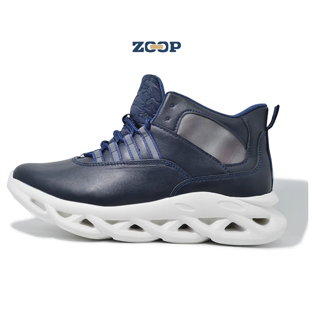 High elasticity eva sole blue leather luxury sneakers for men casual shoes, Black, blue
High elasticity eva sole blue leather luxury sneakers for men casual shoes, Black, blue