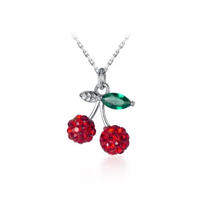 Trendy Sweet Necklace Cherry Shape 925 Sterling Silver Necklace Cherry Pendant, As picture
Trendy Sweet Necklace Cherry Shape 925 Sterling Silver Necklace Cherry Pendant, As picture