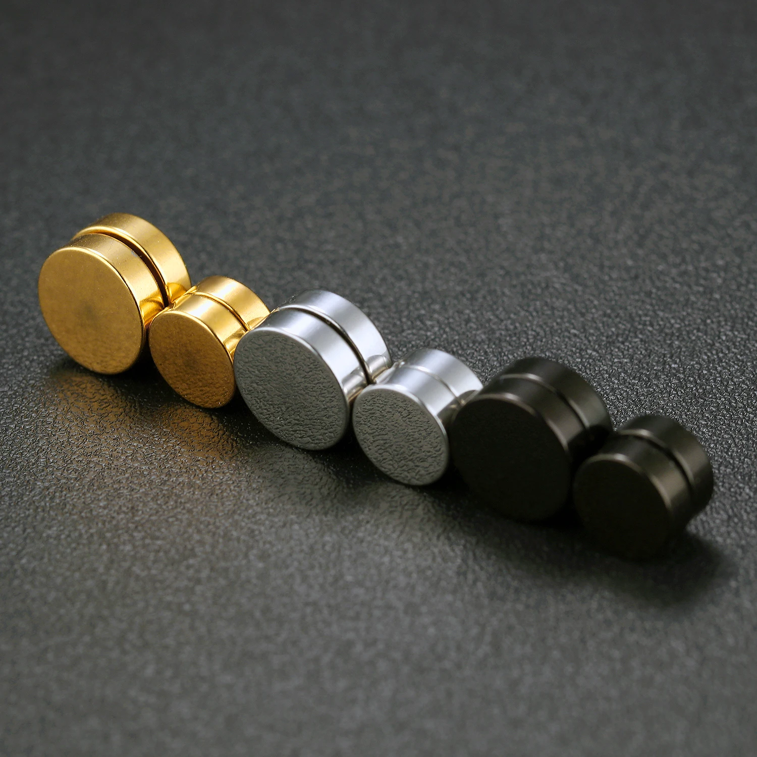 Magnetic Stud Earrings for Men Boys Stainless Steel Jewelry Non Piercing No Ear Hole Clip On Magnet Earring, Silver, black, gold
Magnetic Stud Earrings for Men Boys Stainless Steel Jewelry Non Piercing No Ear Hole Clip On Magnet Earring, Silver, black, gold