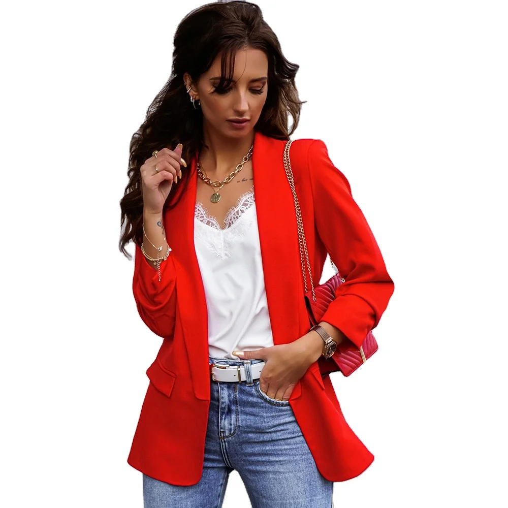 Ladies temperament Professional Slim Top Jacket Autumn Long Sleeve Solid Color Stand Collar Small Suit
Ladies temperament Professional Slim Top Jacket Autumn Long Sleeve Solid Color Stand Collar Small Suit