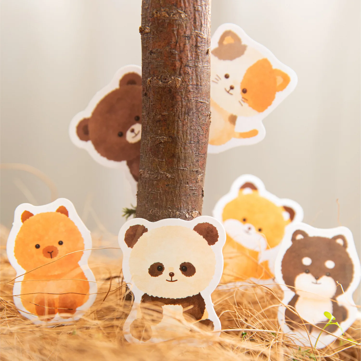 

46 Pcs/Pack Box-Packed Stickers Animal Combination Hand Account DIY Material Decoration Self-Adhesive Sealing Stickers