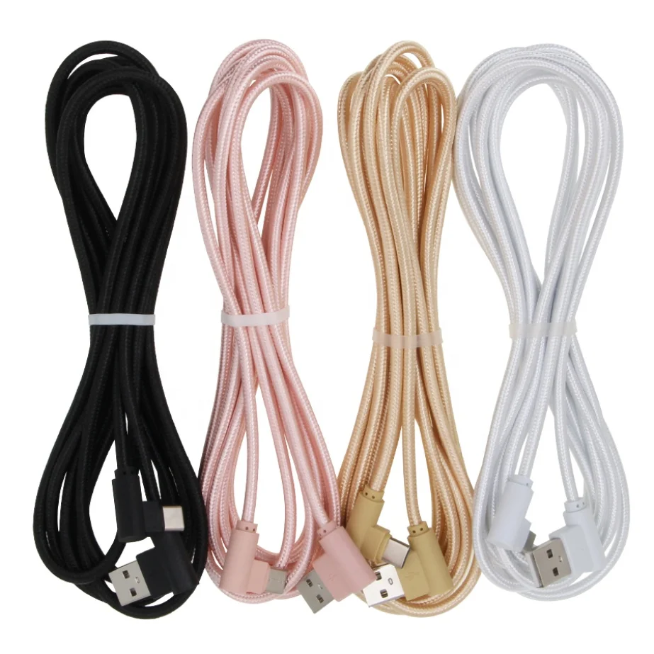 Nylon 90 Degree USB Type-C Cable 3M Type C Fast Charger Charging Wire Cord for Samsung S10 Plus Oneplus 7 Xiaomi Redm Note 8
Nylon 90 Degree USB Type-C Cable 3M Type C Fast Charger Charging Wire Cord for Samsung S10 Plus Oneplus 7 Xiaomi Redm Note 8
