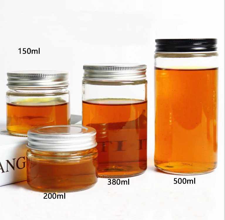 150-500ml clear tall round cylinder straight glass food storage jars with silver metal lid, Transparent
150-500ml clear tall round cylinder straight glass food storage jars with silver metal lid, Transparent