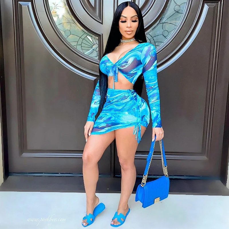 Latest R06120 - Skirt And Crop Top Sexy See Through Transparent Long Sleeve Floral Drawstring Mesh Women Two Piece Set
Latest R06120 - Skirt And Crop Top Sexy See Through Transparent Long Sleeve Floral Drawstring Mesh Women Two Piece Set