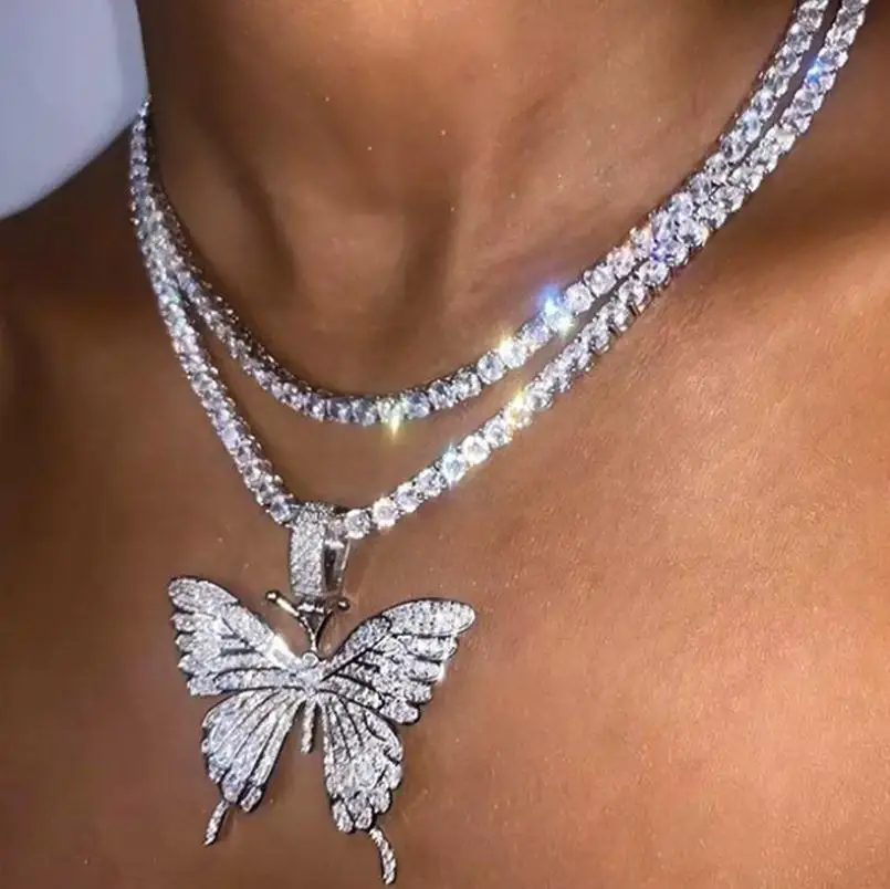 2020 Fashion Jewelry Luxury Shiny Bling Crystal Butterfly Pendant Necklace for Women Multicolor Rhinestone Tennis Chain Necklace
2020 Fashion Jewelry Luxury Shiny Bling Crystal Butterfly Pendant Necklace for Women Multicolor Rhinestone Tennis Chain Necklace