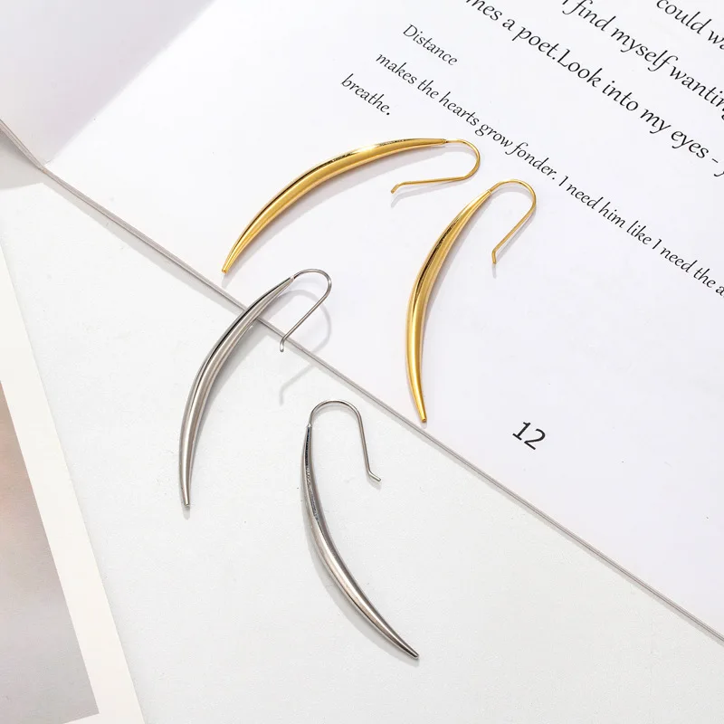 EH22279 Unique Long Wolf Tooth Stainless Steel Drop Earrings Women Fashion Jewelry Wholesale Aretes
EH22279 Unique Long Wolf Tooth Stainless Steel Drop Earrings Women Fashion Jewelry Wholesale Aretes