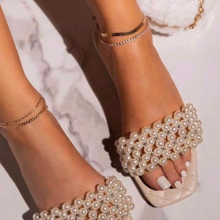 2021 Women Shoes Casual Summer Pearl Rhinestone Slippers Girls Footwear Open Toe Ladies Flat Slippers Women Sandals, Picture
2021 Women Shoes Casual Summer Pearl Rhinestone Slippers Girls Footwear Open Toe Ladies Flat Slippers Women Sandals, Picture