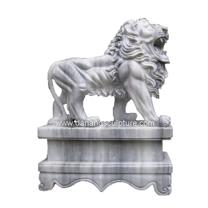 Hand carved custom outdoor lion statue lifesize statue lion, entrance lions statue, lucky lion statues