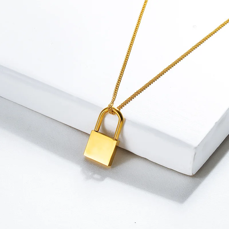 Gold Plated Titanium Steel Lock Necklaces Thick Geometric Necklaces for Women Minimalist Necklace Gift Instajewelry Hot
Gold Plated Titanium Steel Lock Necklaces Thick Geometric Necklaces for Women Minimalist Necklace Gift Instajewelry Hot