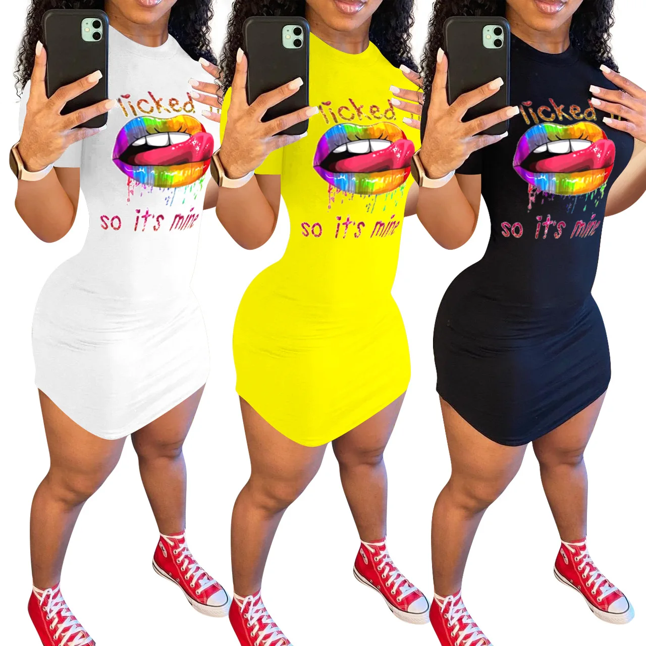 2021 New Arrivals Women Summer Solid Color Printed Mini Dresses Hot Sale Short Sleeve Pullover Skinny Short Shirt Dresses
2021 New Arrivals Women Summer Solid Color Printed Mini Dresses Hot Sale Short Sleeve Pullover Skinny Short Shirt Dresses