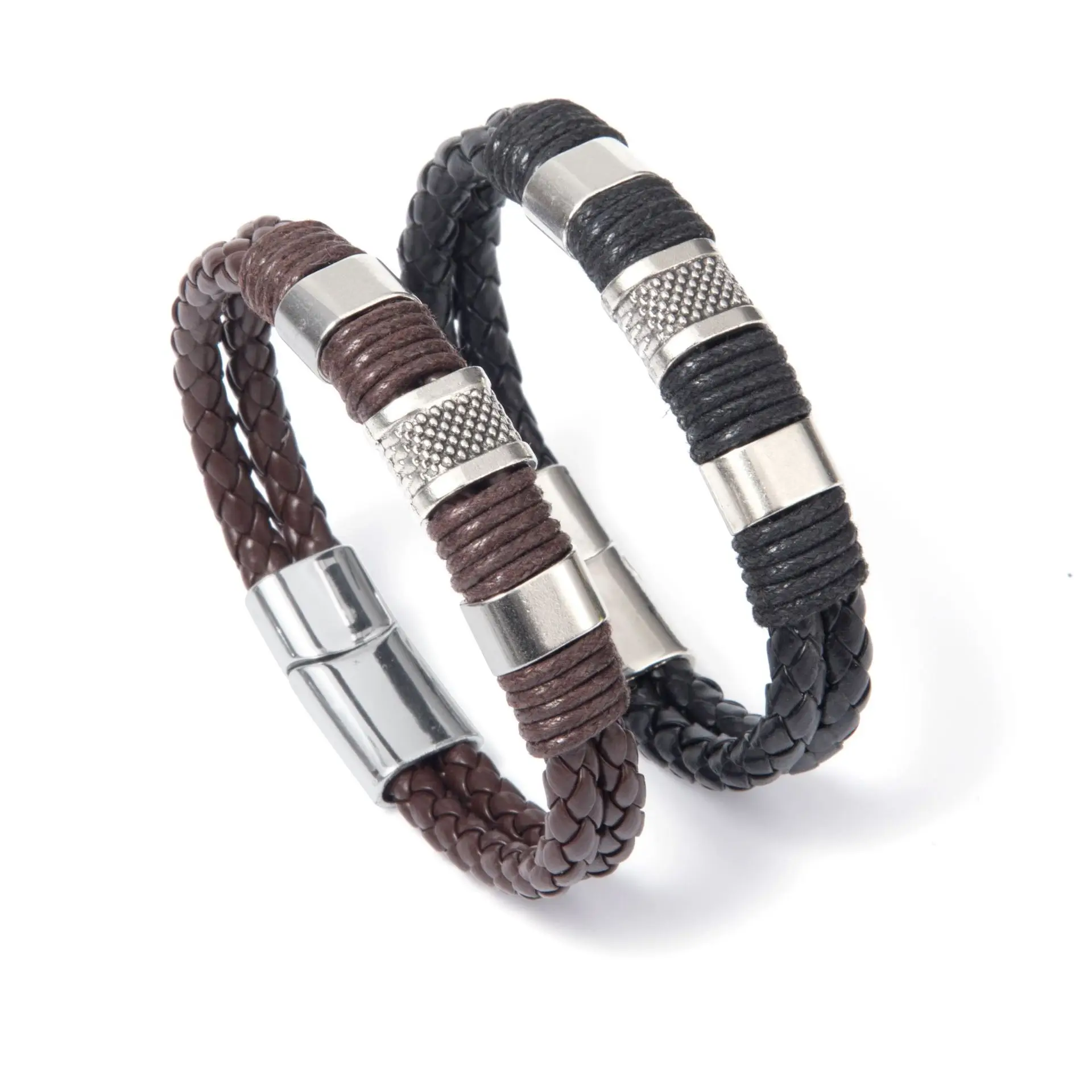 Fashion Men's woven leather accessories European and American retro Alloy pu bracelet, As picture
Fashion Men's woven leather accessories European and American retro Alloy pu bracelet, As picture