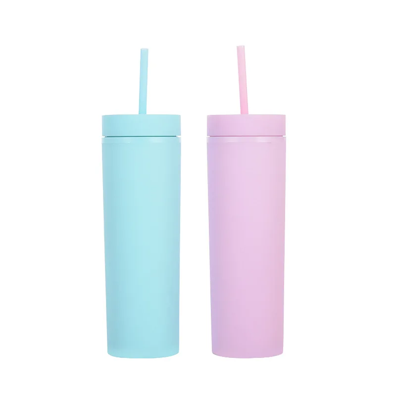 Wholesale 16oz Plastic Matte Skinny Straight Cups Double Wall Frosted Water Cup With Straw
Wholesale 16oz Plastic Matte Skinny Straight Cups Double Wall Frosted Water Cup With Straw