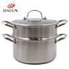 High grade stainless steel cooking pans food milk egg dumpling 24cm double steamer