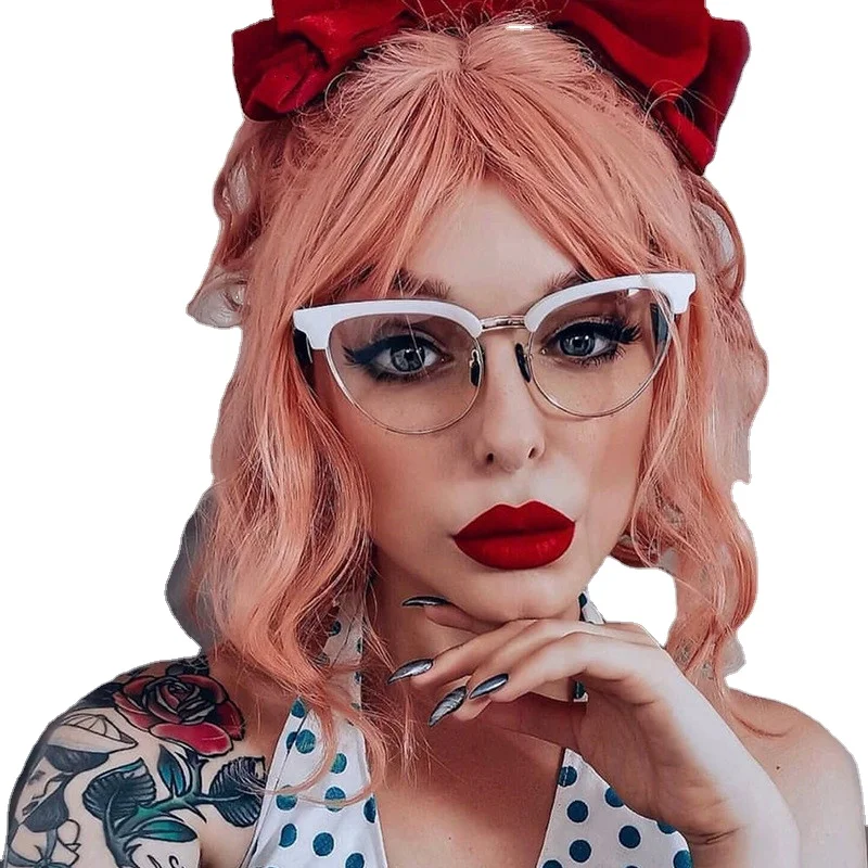 Cat Eye Sunglasses Flat Lens Optical Personality Half Metal Flat Glasses Anti Blue Light Sunglasses Unisex
Cat Eye Sunglasses Flat Lens Optical Personality Half Metal Flat Glasses Anti Blue Light Sunglasses Unisex