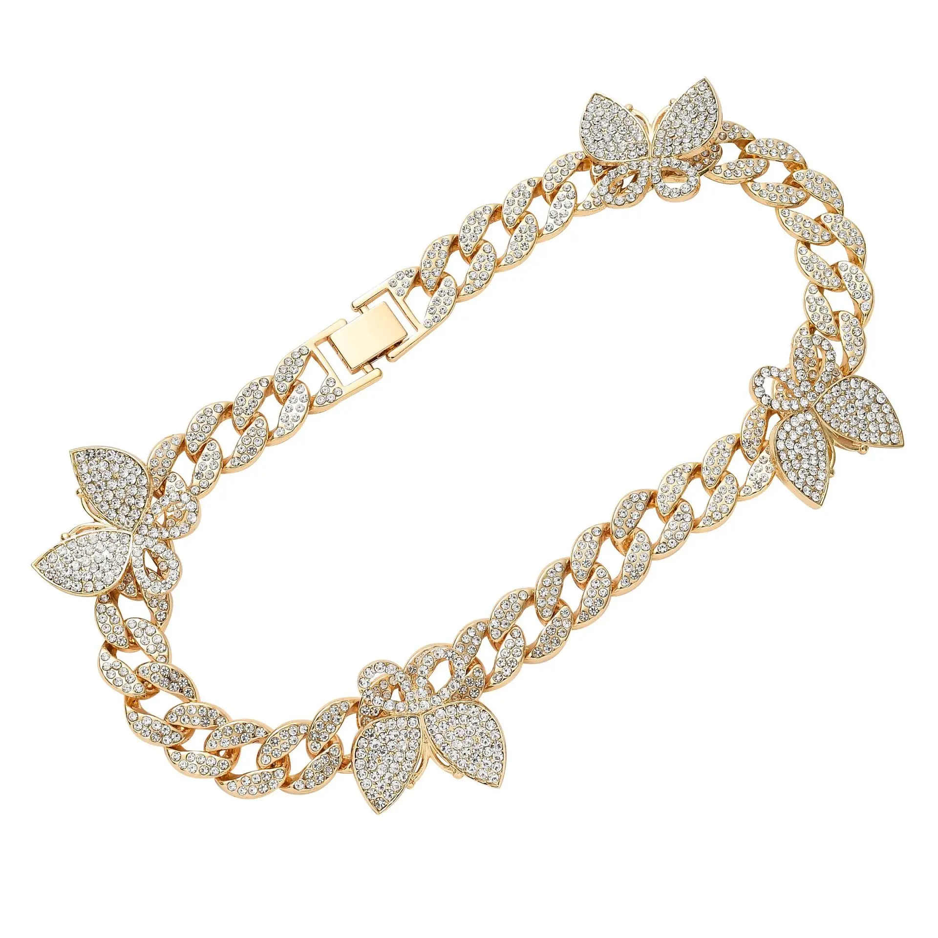 Women's Bling Bling Crystal Rhinestone Butterfly Miami Cuban Chain Necklace Iced Out CZ Butterfly Cuban Chain Necklace
Women's Bling Bling Crystal Rhinestone Butterfly Miami Cuban Chain Necklace Iced Out CZ Butterfly Cuban Chain Necklace
