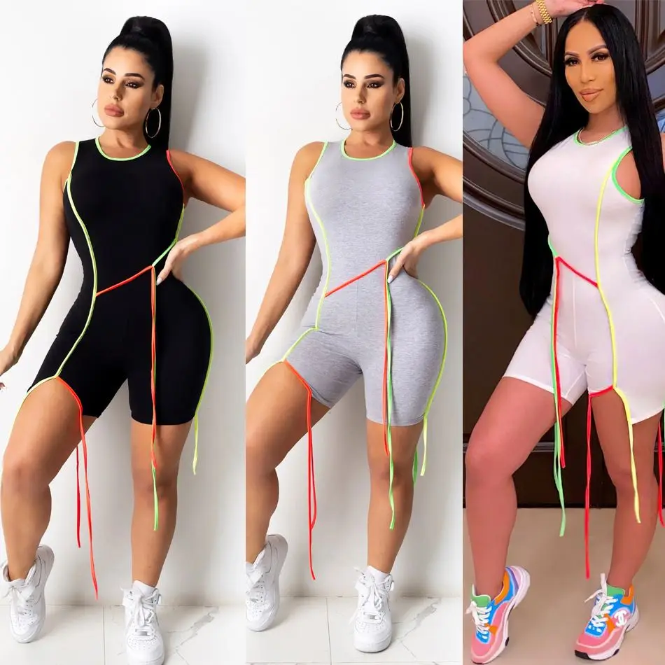Ribbons Solid Sleeveless Rompers Women 2021 Spring Elastic Casual Patchwork O-neck Playsuit Female Streetwear, Black
Ribbons Solid Sleeveless Rompers Women 2021 Spring Elastic Casual Patchwork O-neck Playsuit Female Streetwear, Black