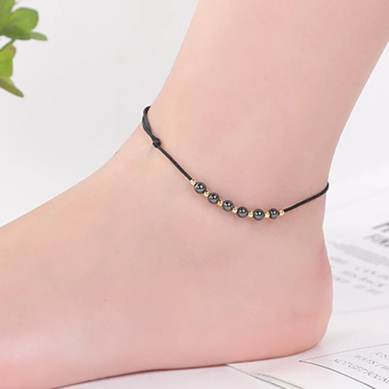 2021 New Hot Hematite And Alloy Beads Anklet Beaded Anklet For Woman Adjustable Rope Foot Bracelet, As picture
2021 New Hot Hematite And Alloy Beads Anklet Beaded Anklet For Woman Adjustable Rope Foot Bracelet, As picture