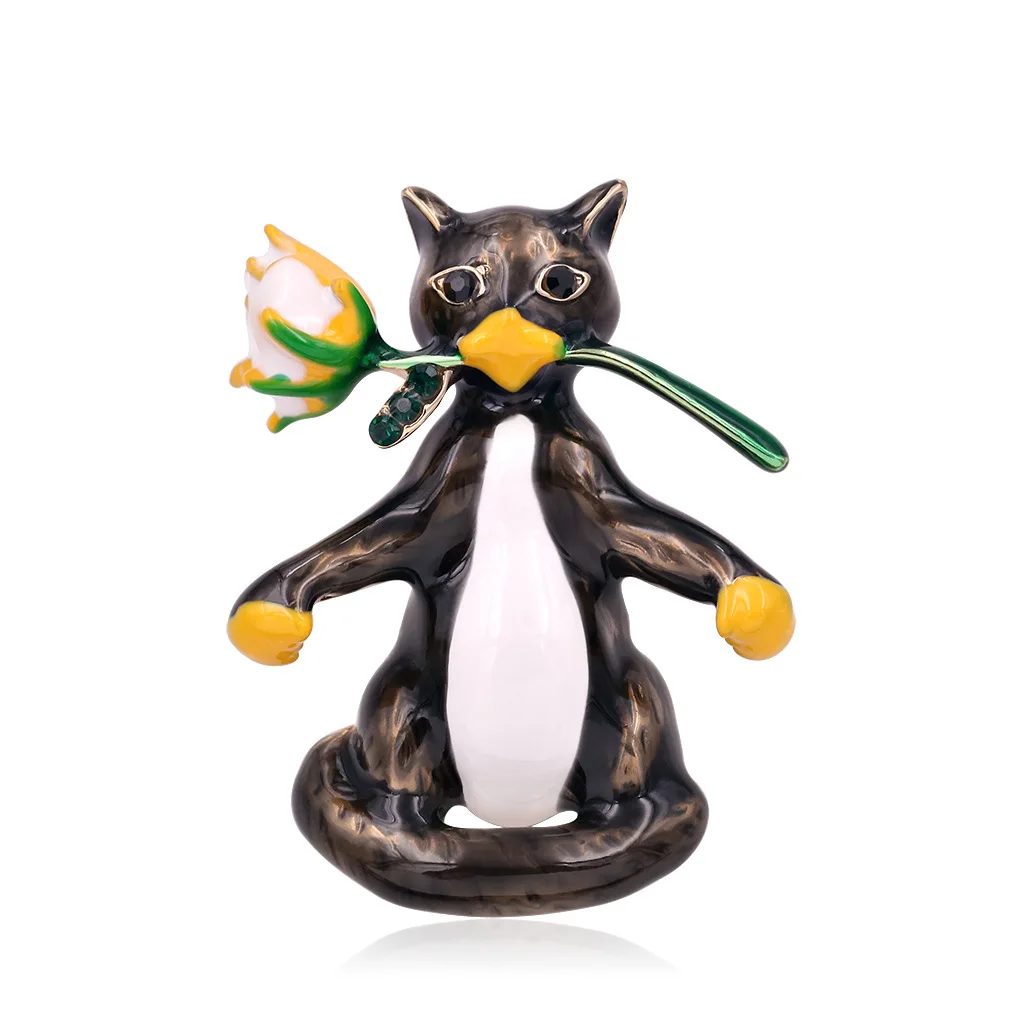 Enamel Sitting Cat Kneeling Rose Flower Brooches Pins for Lovers' Gift Fashion Jewelry Accessories
Enamel Sitting Cat Kneeling Rose Flower Brooches Pins for Lovers' Gift Fashion Jewelry Accessories