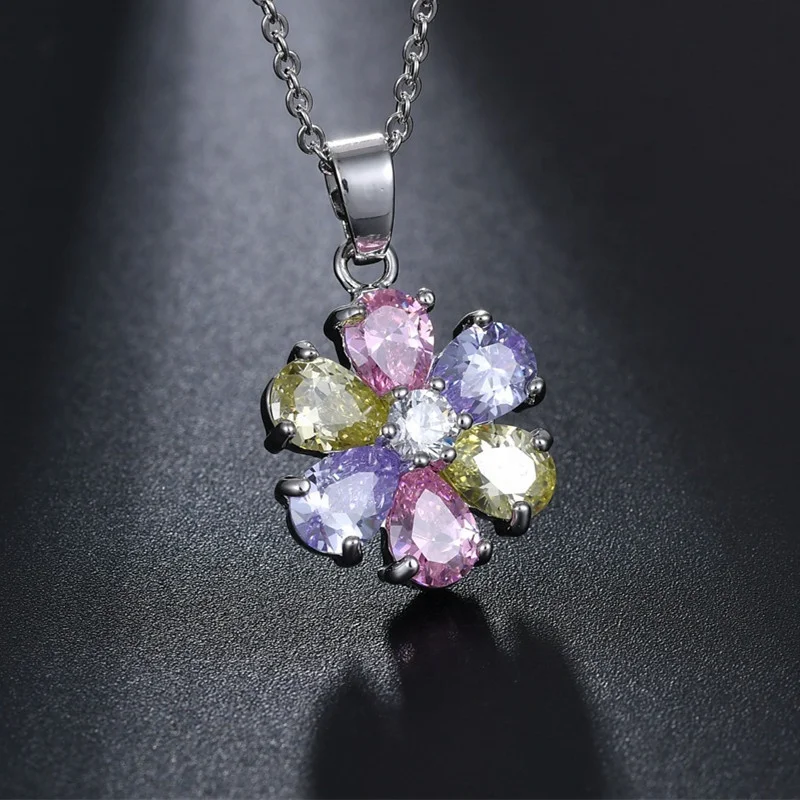 Luxury new Plum-shaped colorful mosaic grade zircon pendant necklace Women Everyday Jewelry, Customized color
Luxury new Plum-shaped colorful mosaic grade zircon pendant necklace Women Everyday Jewelry, Customized color