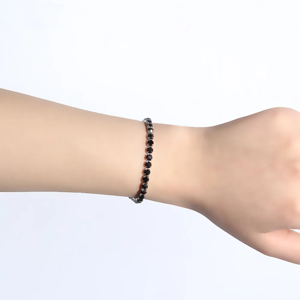 Adjustable detachable titanium steel double-button zircon bracelet lady stainless steel minimized tennis chain, Multi
Adjustable detachable titanium steel double-button zircon bracelet lady stainless steel minimized tennis chain, Multi