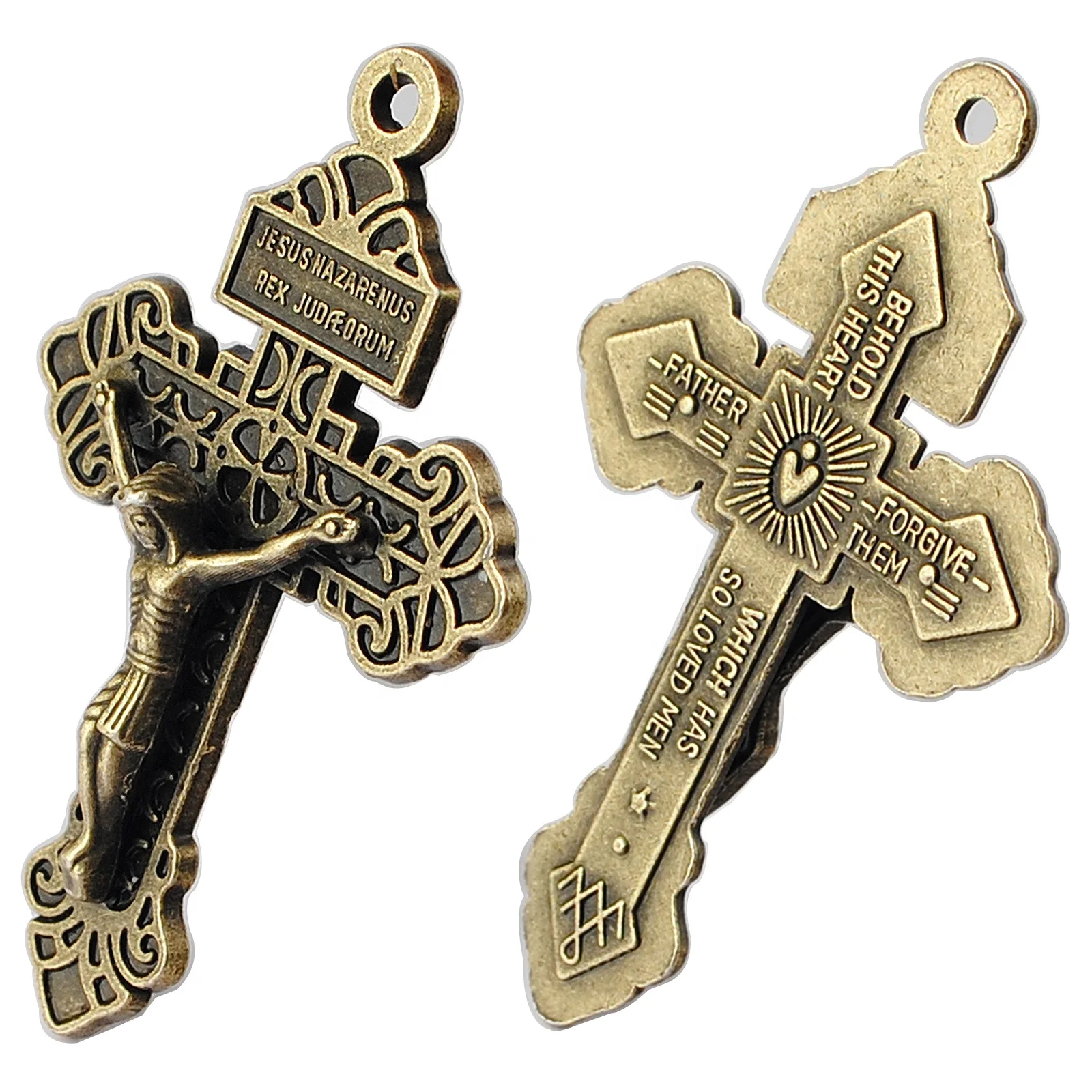55x33mm Antique Bronze Plated Zinc Alloy Metal Catholic Pardon Crucifix and Cross Pendant
55x33mm Antique Bronze Plated Zinc Alloy Metal Catholic Pardon Crucifix and Cross Pendant