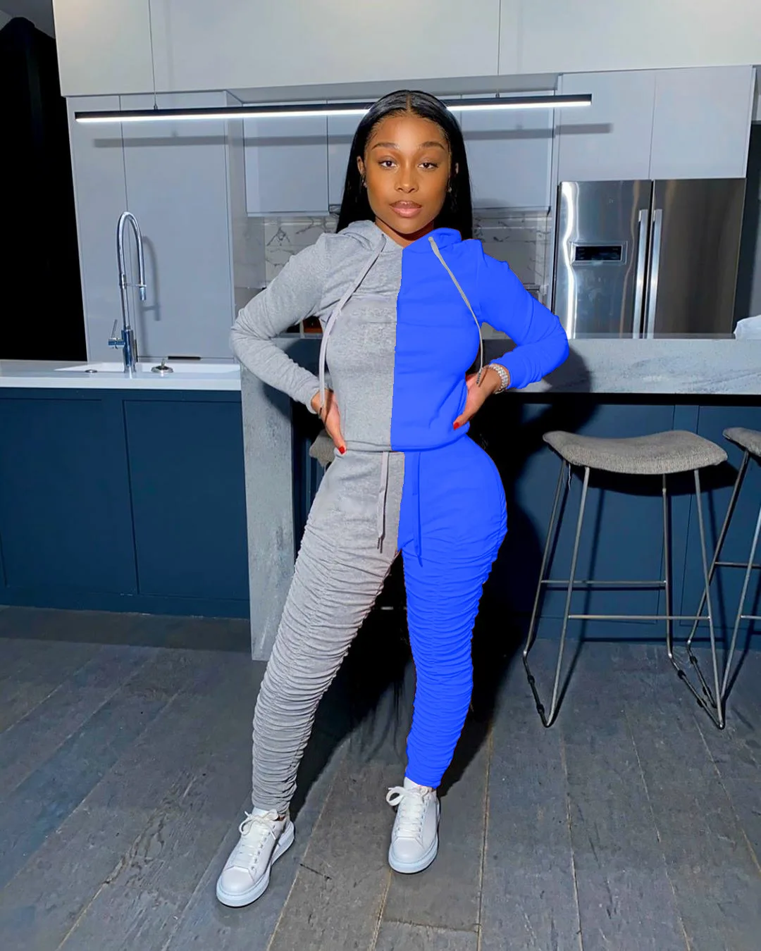 WW-1375 Double Color Stitching Smoke Plait Long Sleeve Hooded Sports Leisure Female Outfit Women Tracksuit 2 Piece Set Clothing, Customized color
WW-1375 Double Color Stitching Smoke Plait Long Sleeve Hooded Sports Leisure Female Outfit Women Tracksuit 2 Piece Set Clothing, Customized color