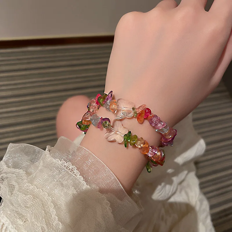 Colorful Stone Butterfly Bracelet Homme Summer Candy Sweet Irregular Gemstone Friendship Bracelet Charms Women Girls, Picture shows
Colorful Stone Butterfly Bracelet Homme Summer Candy Sweet Irregular Gemstone Friendship Bracelet Charms Women Girls, Picture shows
