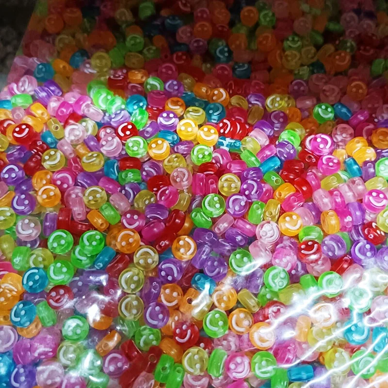 Wholesale jelly mixed color plastic acrylic smiley face beads round beads for DIY bracelet decoration, Colorful
Wholesale jelly mixed color plastic acrylic smiley face beads round beads for DIY bracelet decoration, Colorful