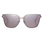 Fashion ladies metal rimless cat eye sunglass oversized