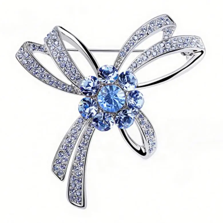 Alloy Fashion Bow Brooch Plating Hollow Diamond Brooch Simple Crystal Frosted Brooch, Colorful 
Alloy Fashion Bow Brooch Plating Hollow Diamond Brooch Simple Crystal Frosted Brooch, Colorful