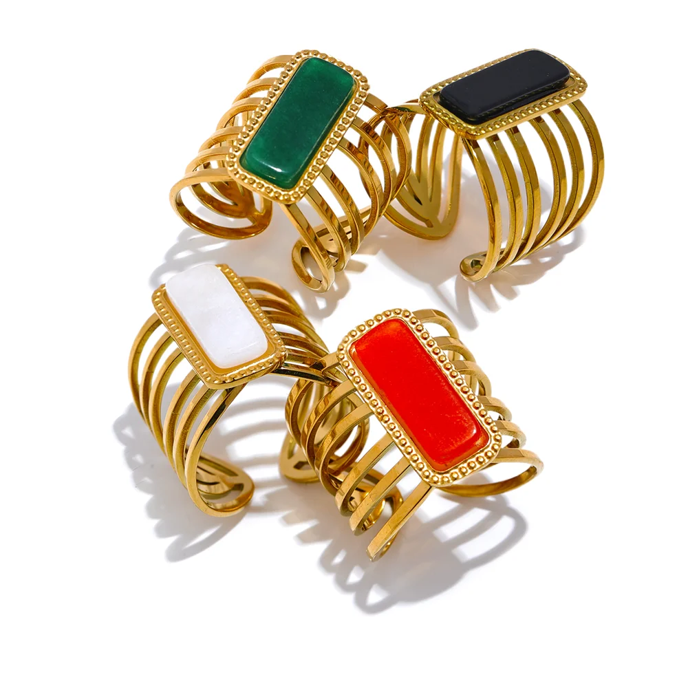 JINYOU 1535 Y2K Stone Stainless Steel Geometric Hollow Wide Open Ring Gold Plated Trendy Anillo Adjustable Jewelry Bijoux Women
JINYOU 1535 Y2K Stone Stainless Steel Geometric Hollow Wide Open Ring Gold Plated Trendy Anillo Adjustable Jewelry Bijoux Women