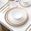Elegant China Ware Embossed Dinnerware Gold, Royal Hotel Collection Bone China Wedding Plate, Ceramic Dinner Plate Bone China>