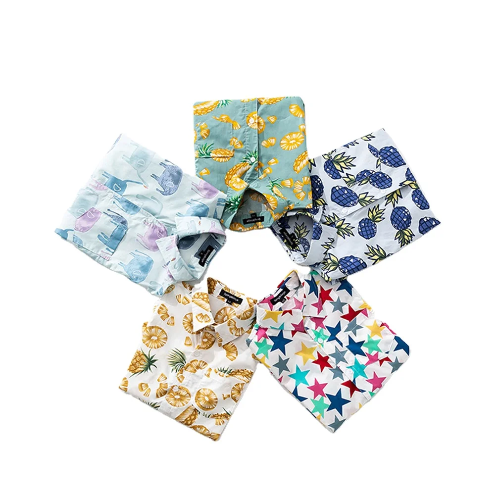 Wholesale Custom Cotton Printed Summer Short Sleeve Beach Holiday Hawaiian Children Shirts
Wholesale Custom Cotton Printed Summer Short Sleeve Beach Holiday Hawaiian Children Shirts