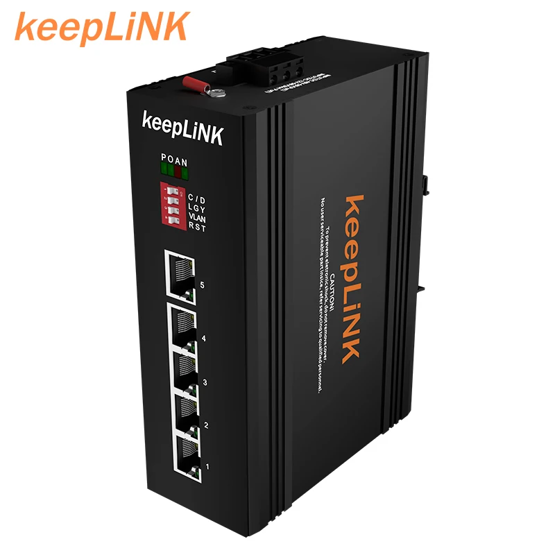 

10/100m 5 ports unmanaged poe industrial ethernet switch IP40 din rail mounted rj45 port network switches for cctv camera