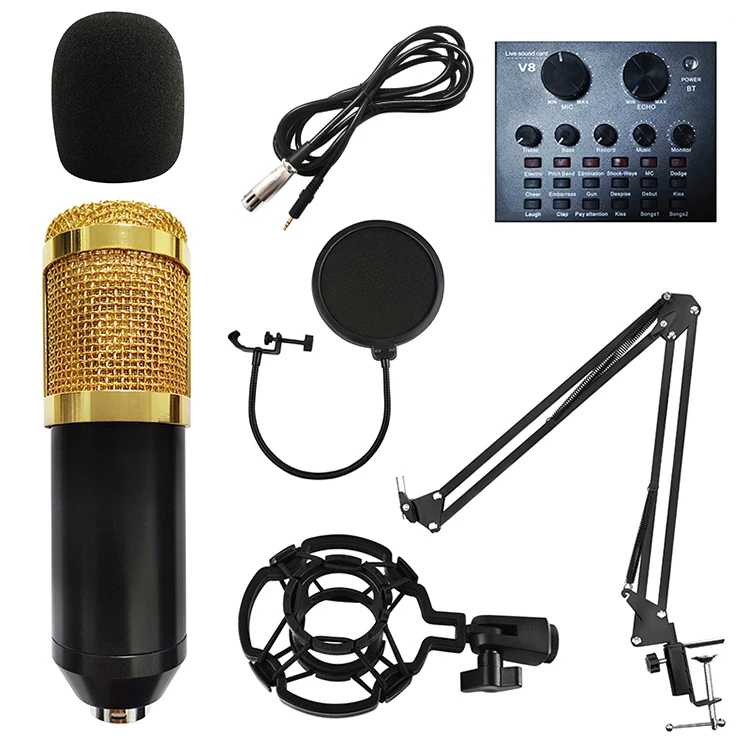 Usb Mic Condenser Microphone Professional Desktop Audio Recording Microphone Karaoke Studio Microphone With Sound Card, 5 colors
Usb Mic Condenser Microphone Professional Desktop Audio Recording Microphone Karaoke Studio Microphone With Sound Card, 5 colors