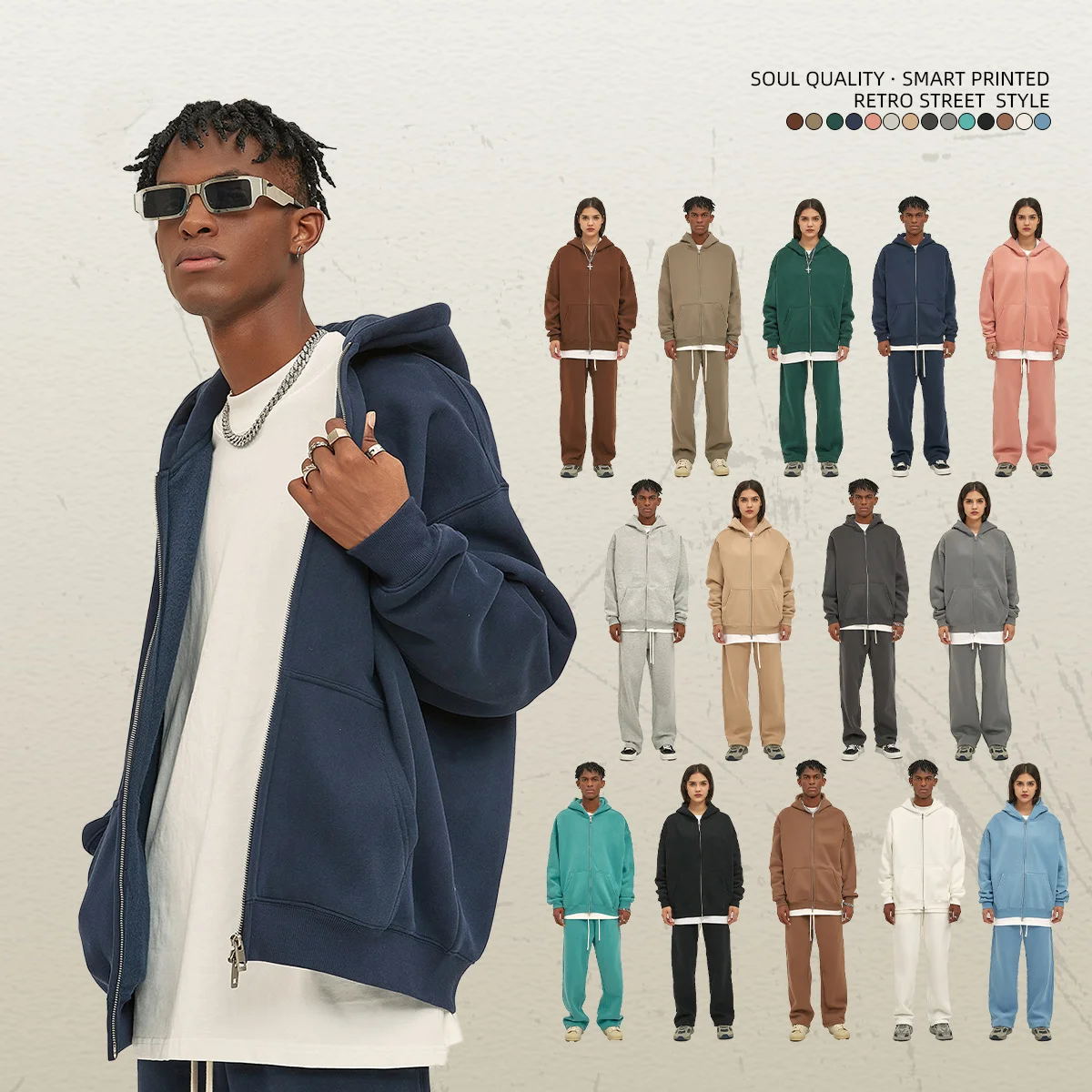 350Gsm Custom Logo Cotton Fleece Unisex YK2 Men's Hoodies 14 Colors Double Zipper head Side Pocket Sport Men's Hoodies
350Gsm Custom Logo Cotton Fleece Unisex YK2 Men's Hoodies 14 Colors Double Zipper head Side Pocket Sport Men's Hoodies
