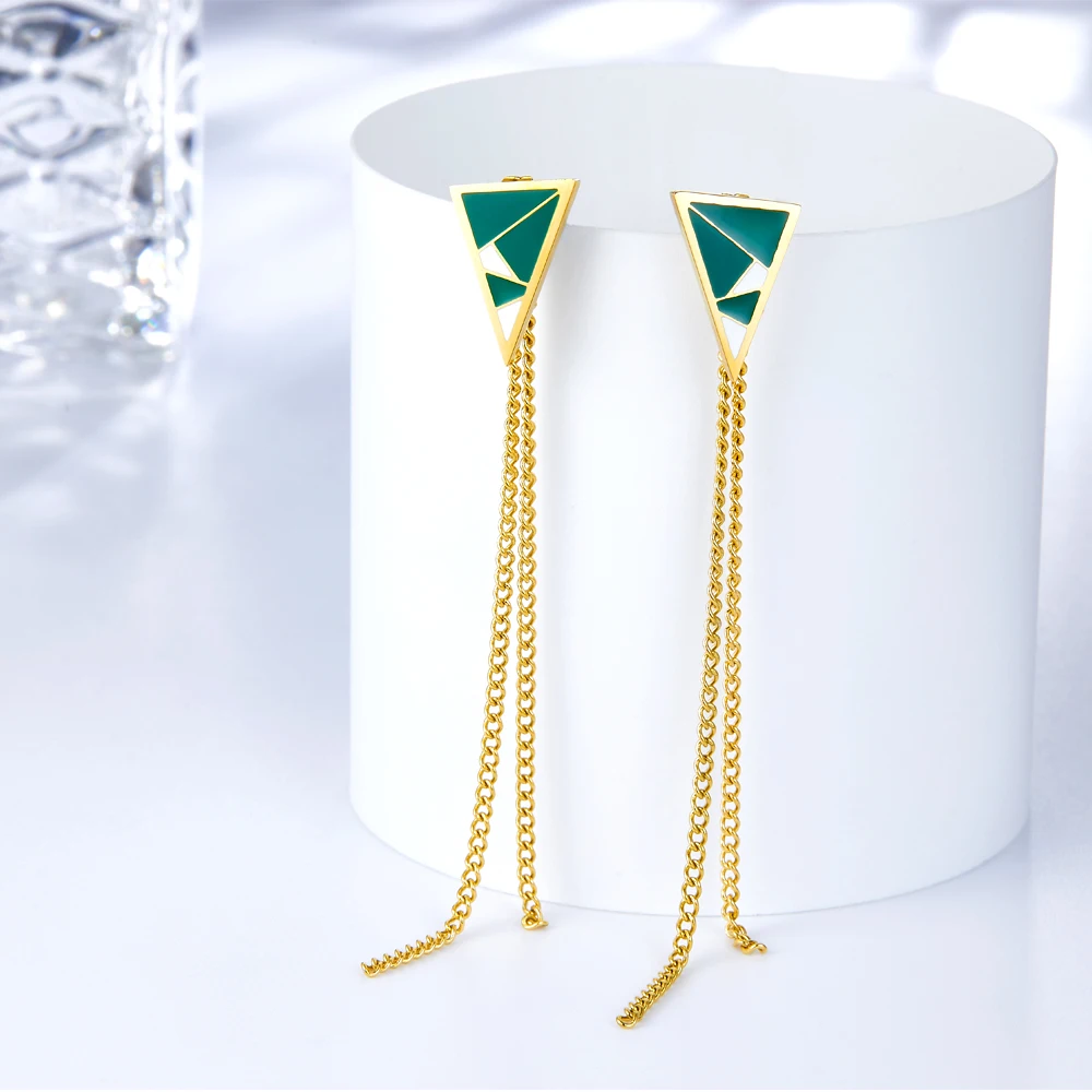 14K Gold Plated Stainless Steel Classy Custom Logo Earrings Tassel Long Drop Unique Earrings For Women
14K Gold Plated Stainless Steel Classy Custom Logo Earrings Tassel Long Drop Unique Earrings For Women